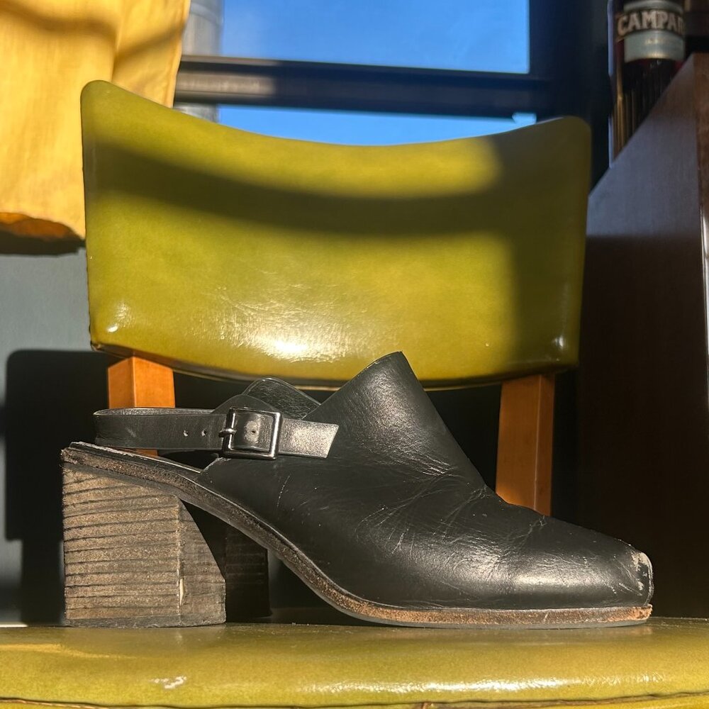 Intentionally Blank Honcho Mule in Black Leather